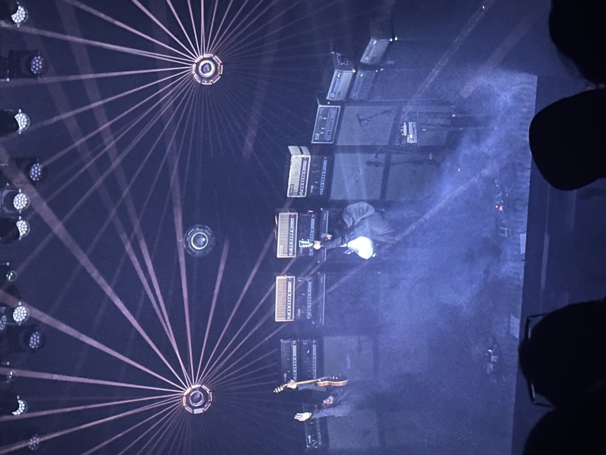 Live show, stage under purple lasers