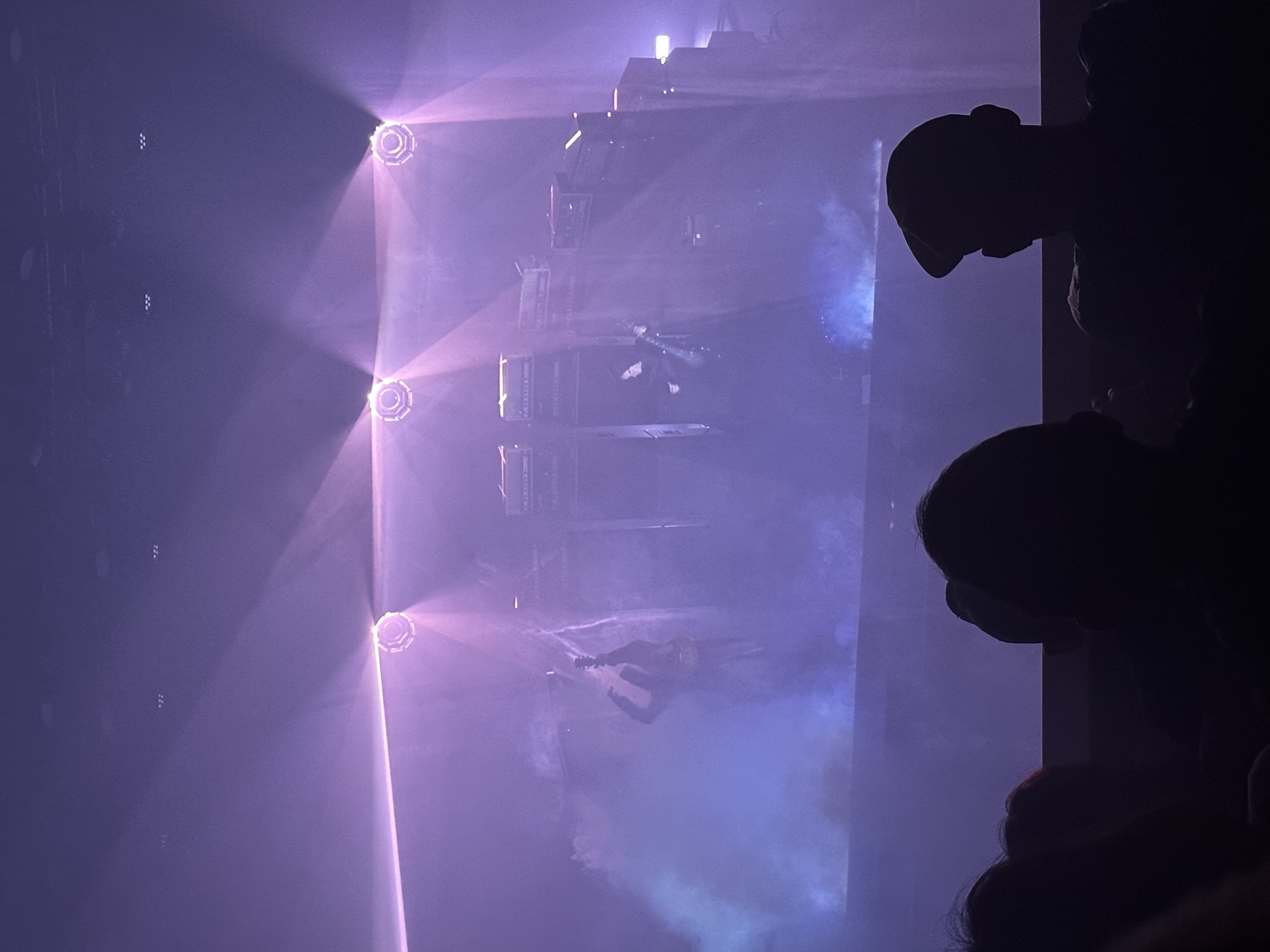Live show, lasers and crowd silhouettes